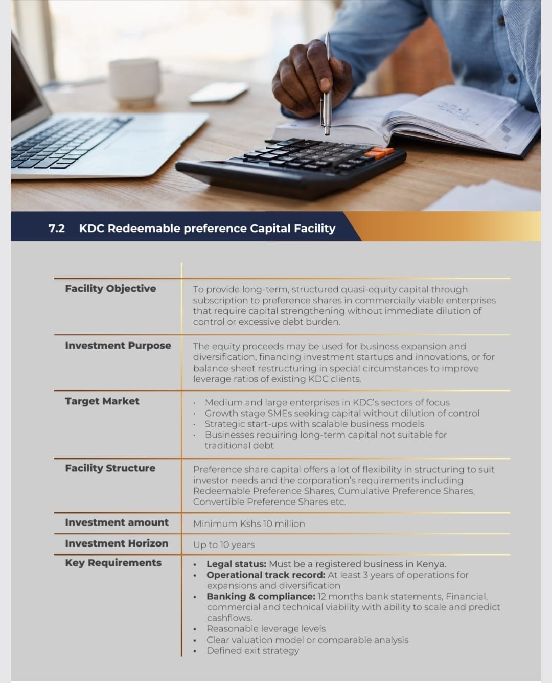 Redeemable Preference Capital Facility